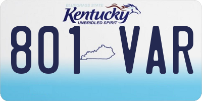 KY license plate 801VAR