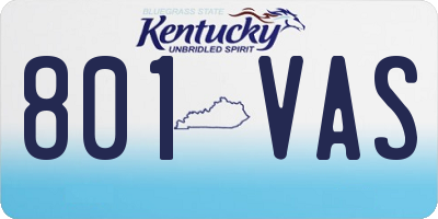 KY license plate 801VAS