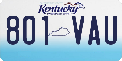 KY license plate 801VAU