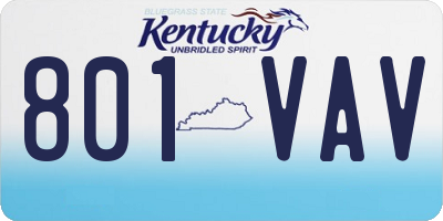 KY license plate 801VAV