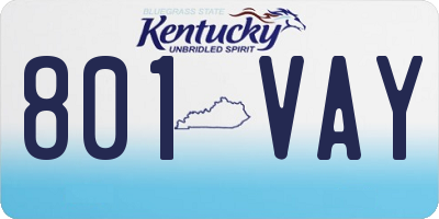 KY license plate 801VAY