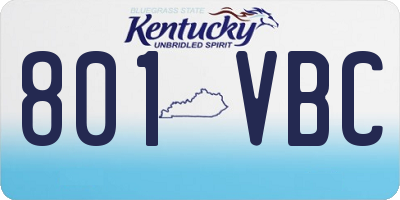 KY license plate 801VBC