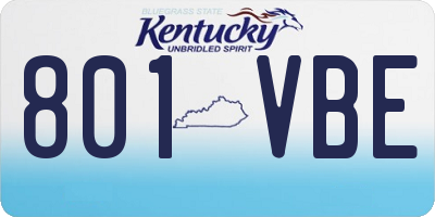KY license plate 801VBE