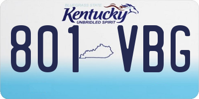 KY license plate 801VBG