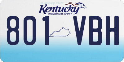KY license plate 801VBH