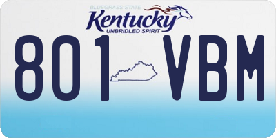 KY license plate 801VBM