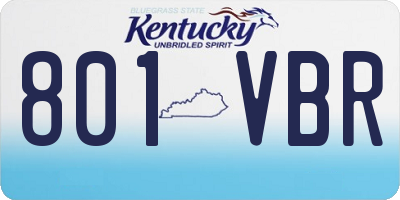KY license plate 801VBR