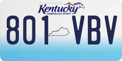 KY license plate 801VBV
