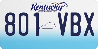 KY license plate 801VBX