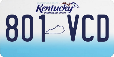 KY license plate 801VCD