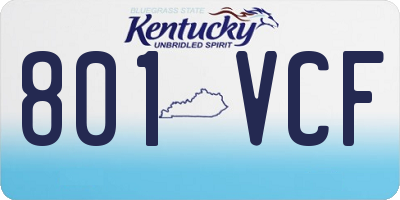 KY license plate 801VCF
