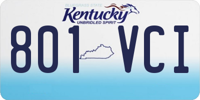 KY license plate 801VCI