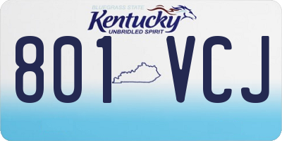 KY license plate 801VCJ