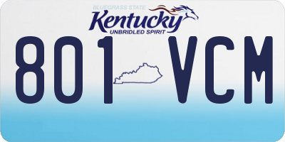 KY license plate 801VCM