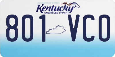 KY license plate 801VCO