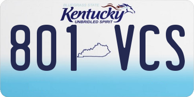 KY license plate 801VCS