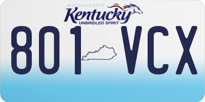 KY license plate 801VCX