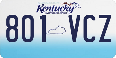 KY license plate 801VCZ
