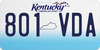 KY license plate 801VDA