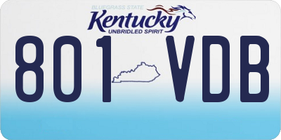 KY license plate 801VDB