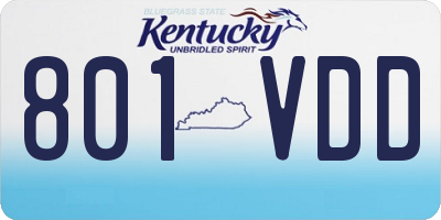 KY license plate 801VDD