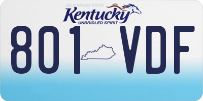 KY license plate 801VDF