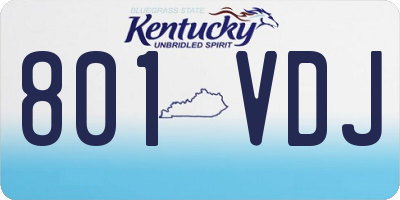 KY license plate 801VDJ