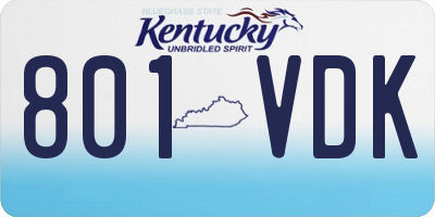 KY license plate 801VDK