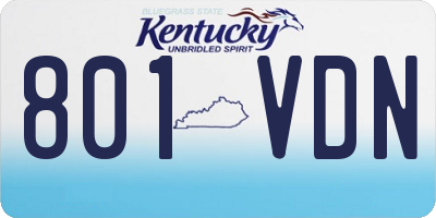 KY license plate 801VDN