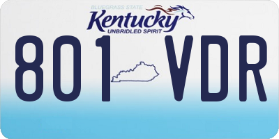 KY license plate 801VDR