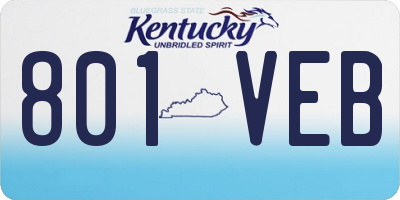 KY license plate 801VEB