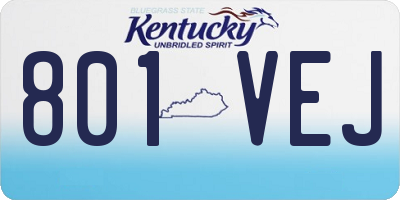 KY license plate 801VEJ