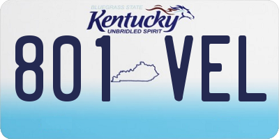 KY license plate 801VEL