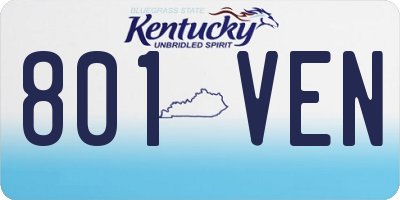 KY license plate 801VEN