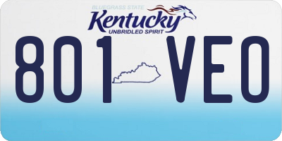 KY license plate 801VEO