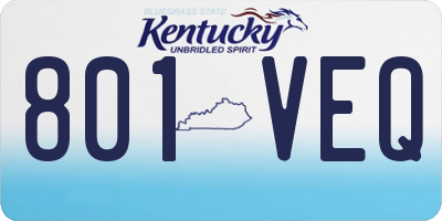 KY license plate 801VEQ