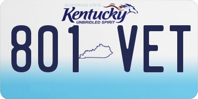 KY license plate 801VET