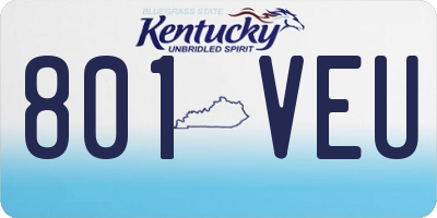 KY license plate 801VEU