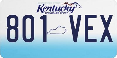 KY license plate 801VEX