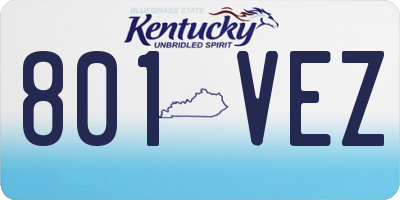 KY license plate 801VEZ