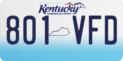 KY license plate 801VFD