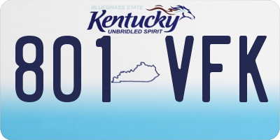 KY license plate 801VFK