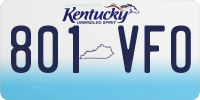 KY license plate 801VFO