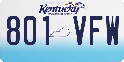 KY license plate 801VFW