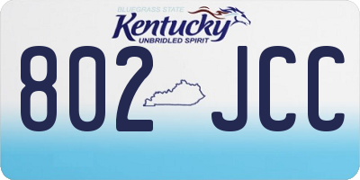 KY license plate 802JCC