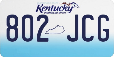 KY license plate 802JCG