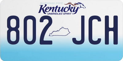 KY license plate 802JCH