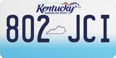 KY license plate 802JCI