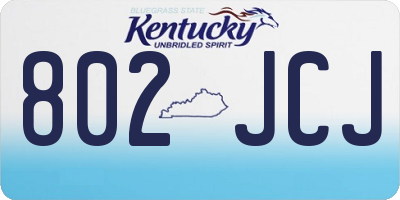 KY license plate 802JCJ