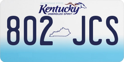 KY license plate 802JCS